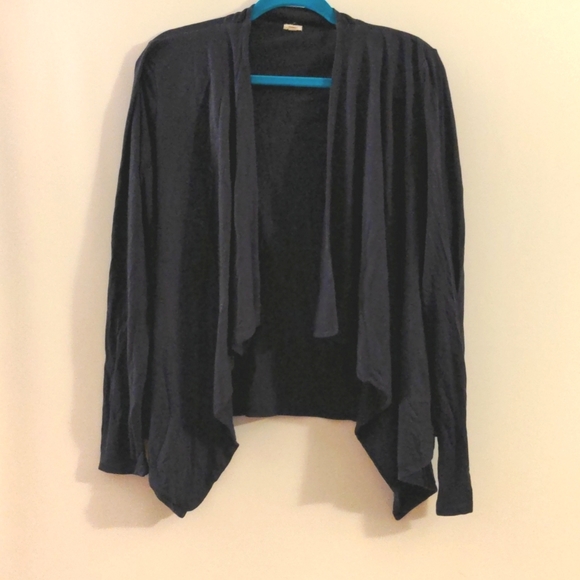 J. Crew Navy Blue Drape Sweater - Picture 1 of 3